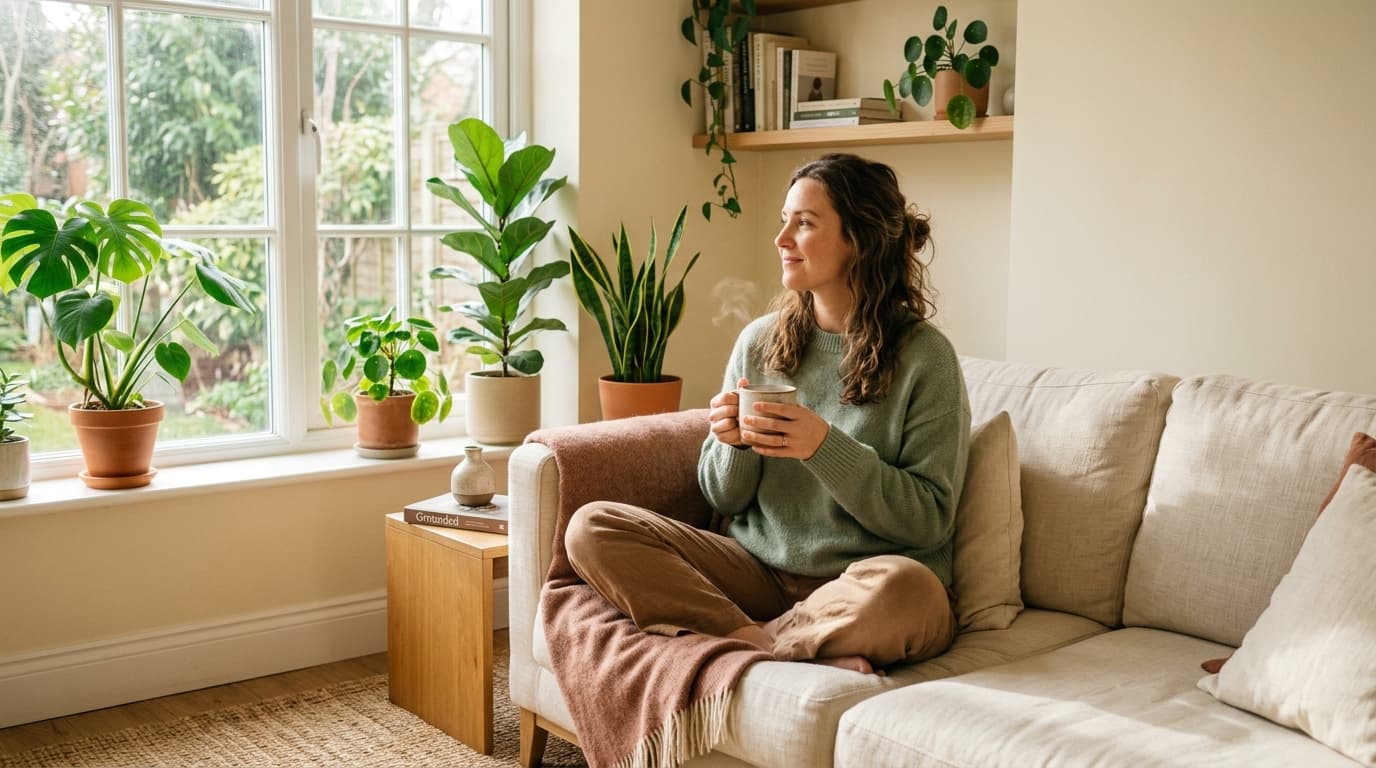 Calm, mindful morning reflection representing FaceofMind daily wellness