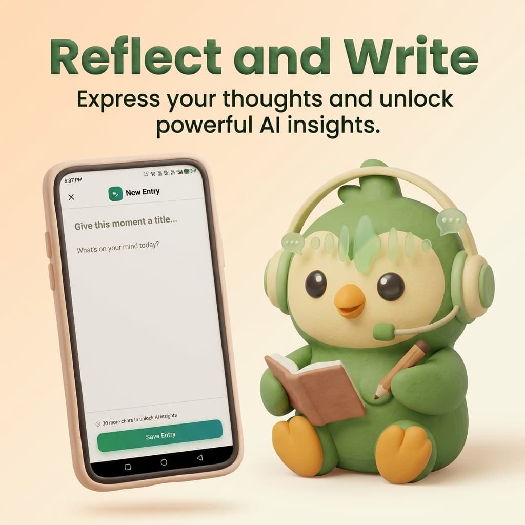 Mindi AI conversational journal screenshot