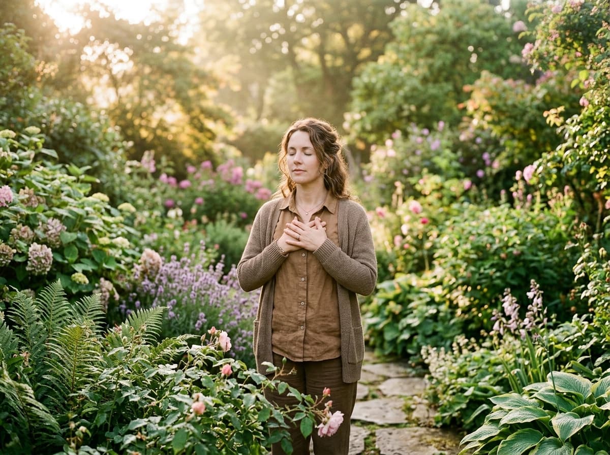 Peaceful mindful grounding in nature representing privacy