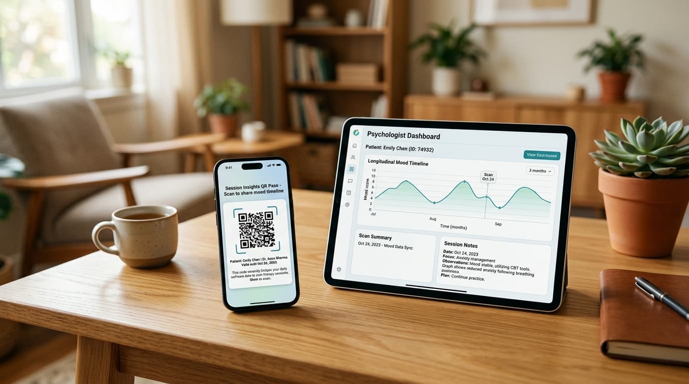 One-time revocable QR code bridge to therapist